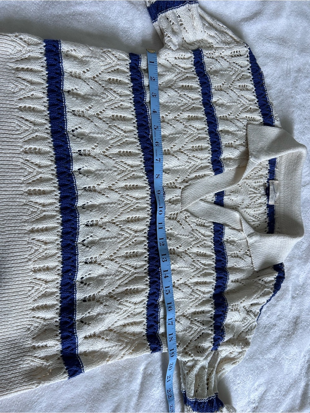Cream Airy Open-Knit Lightweight Sweater Coastal Cottagecore Beachy Medium - Picture 13 of 14